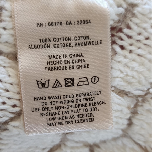 Anthropologie Moth Openwork Cream Ivory High-Low Sweater size XS - Picture 6 of 6